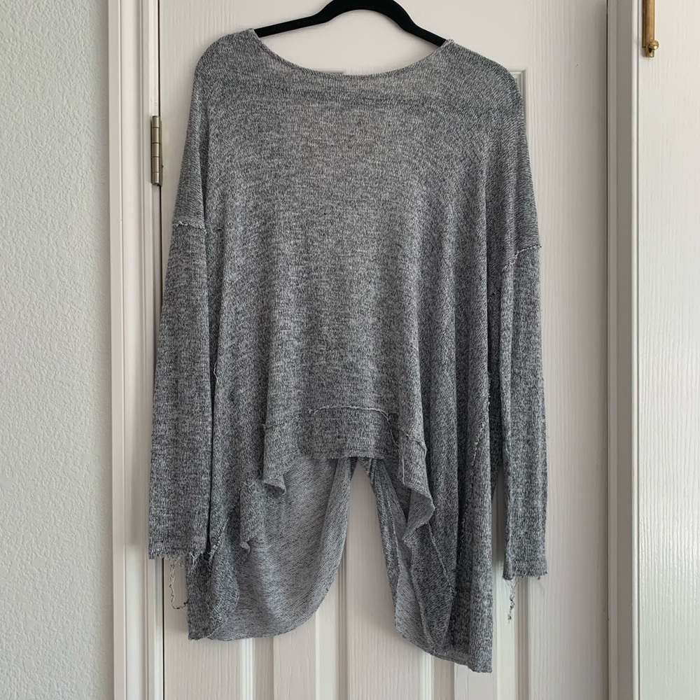Free People Grey Twist Back Lightweight Top